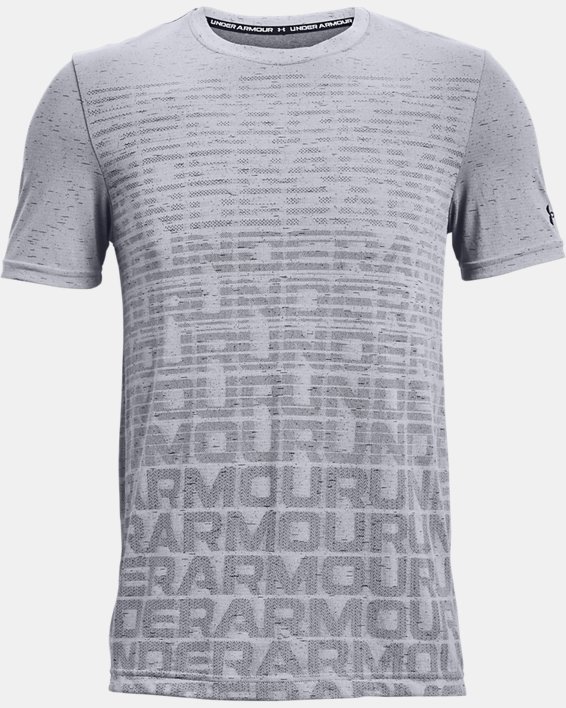 Men's UA Seamless Wordmark Short Sleeve, Gray, pdpMainDesktop image number 4